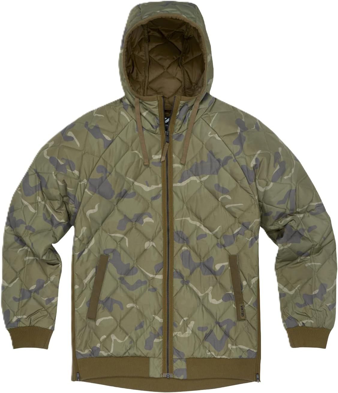 VIKTOS Men's Operatus Camo Insulated Warm Lightweight Full Zip Quilted Tactical Outdoor Casual Jacket with Drawstring Hood