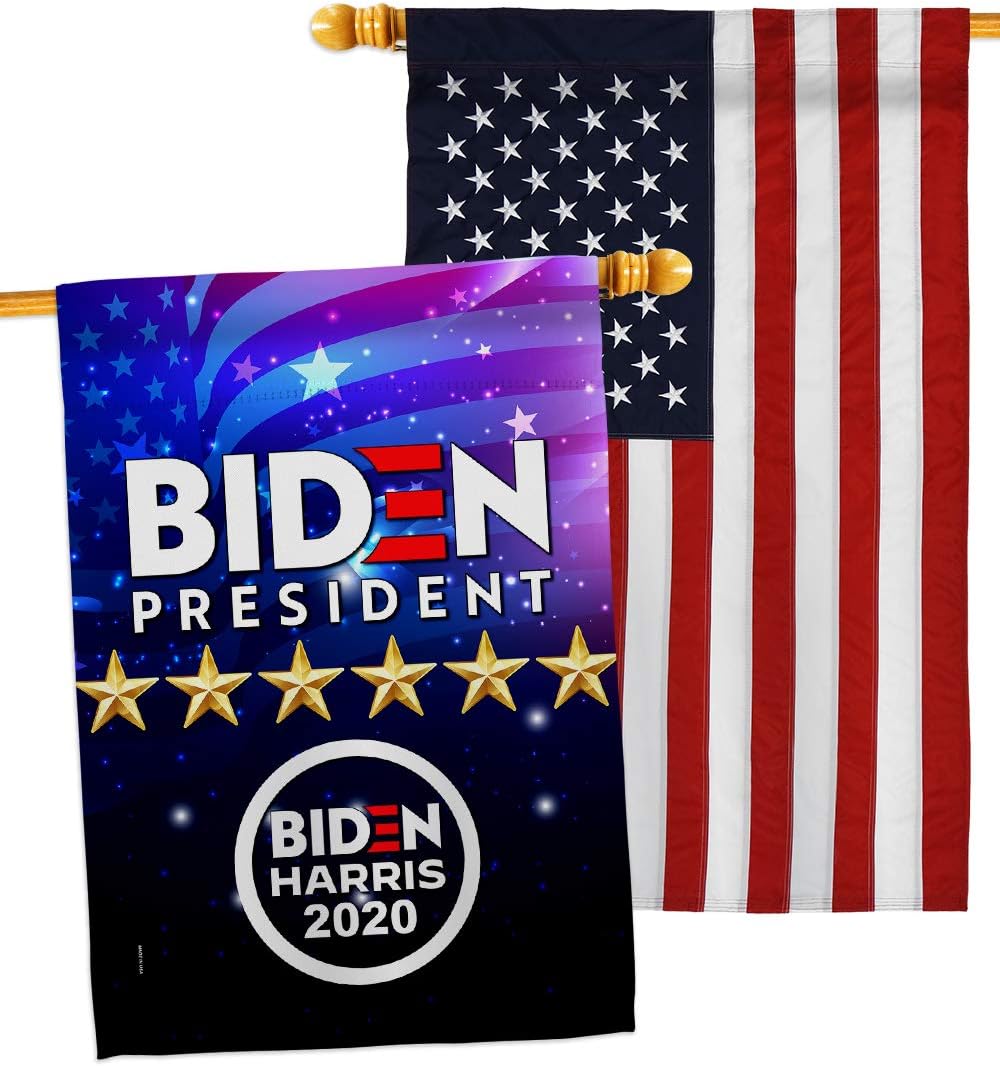 Vote President House Flag - Pack Patriotic Democrat Republican Tea Party United State American Election USA Embroidery - Banner Small Garden Yard Gift Double-Sided Made in 28 X 40