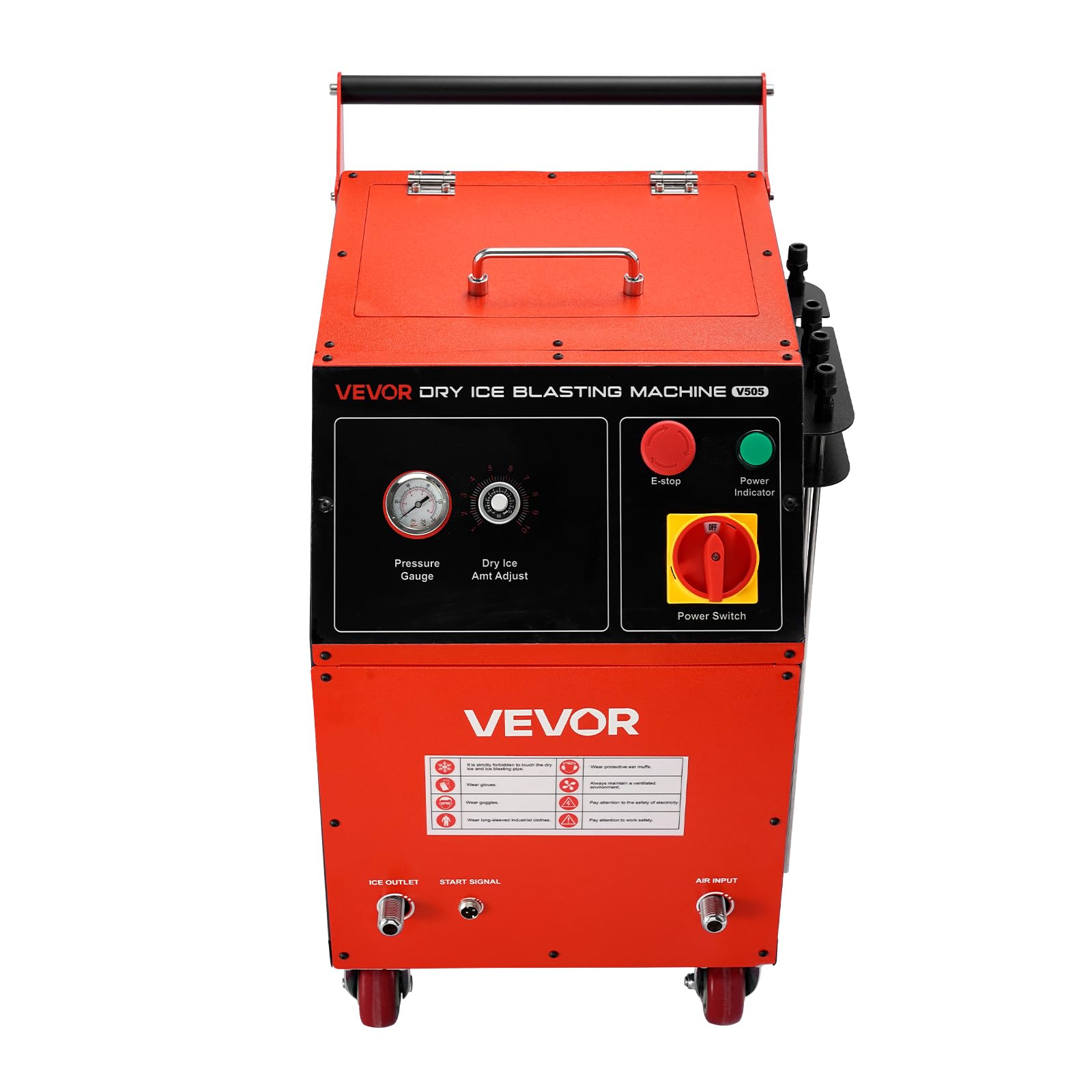 VEVOR Macchina per Pulizia con Ghiaccio Secco, capacità 5 kg con 4 Ugelli, Pulitrice a Ghiaccio Secco, Pressione Regolabili, per Auto, Navi, Aviazione, Prodotti Chimici, Sicuro e Senza Residui