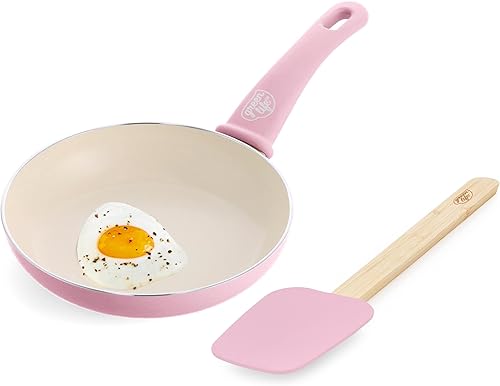 Miniatura 12 de GreenLife Soft Grip - Juego de utensilios de cocina de cerámica antiadherente sin PFAS de 8 pulgadas, espátula de silicona con mango de bambú,
