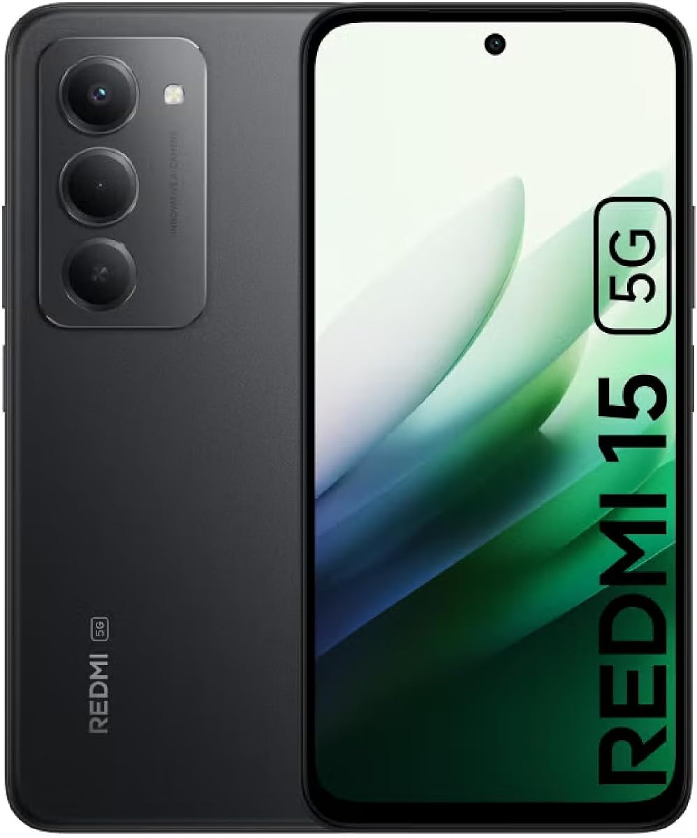 Redmi 15 5G NFC (Compatible with Tmobile Tello Mint & Global) (256GB + 8GB) Unlocked Dual SIM 6.9" 50MP Model 25057RN09E (Midnight Black)