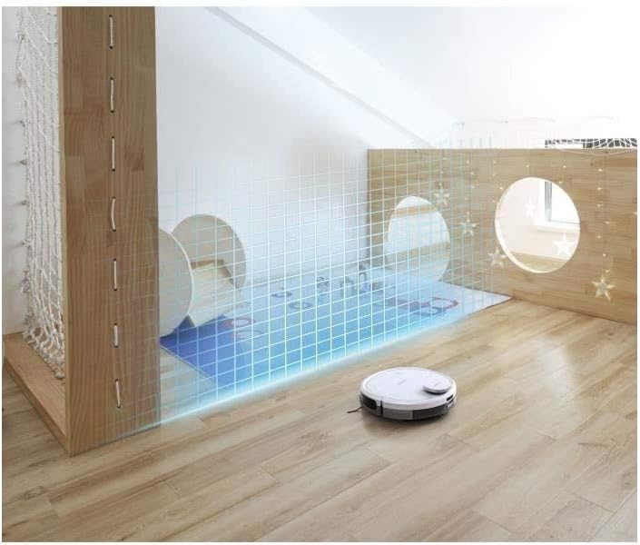 ECOVACS Deebot OZMO 905 respecting a virtual boundary grid in a child's play area.