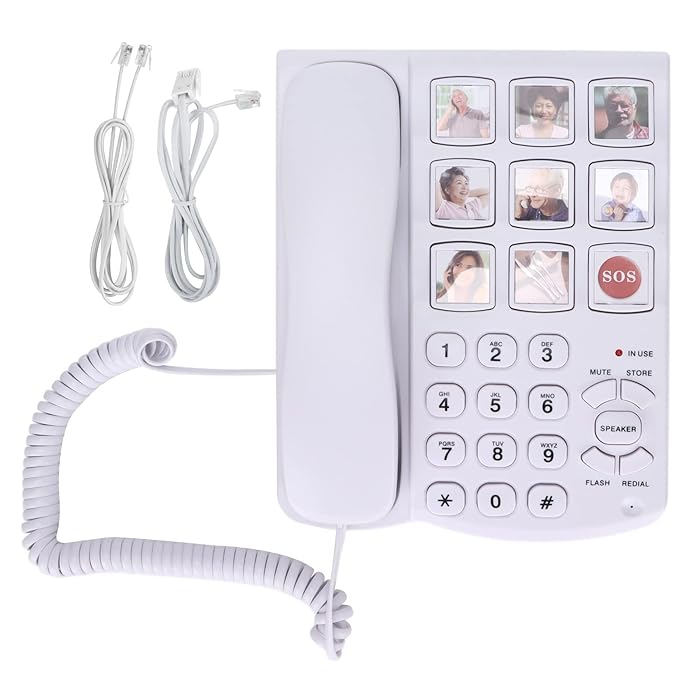 Buy Big Button Corded Phone, Photo Memory Landline Phone with Speed Dialing & Handsfree