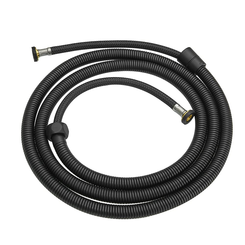 Black Shower Hose, 79 inch Extra Long Stainless Steel Shower Head Hose for Hand Held Shower Heads, Replacement Hose with Brass Insert and Nut,Flexible and Durable with Plumber Tape