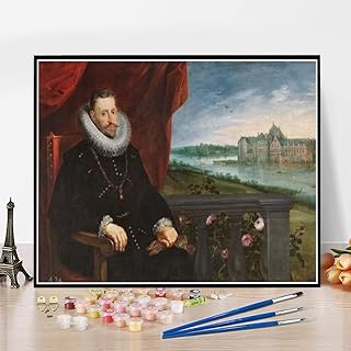 DIY Oil Painting Kit,Archduke Alberto De Austria Painting by Peter Paul Rubens Paint by Number Kit On Canvas for Beginners