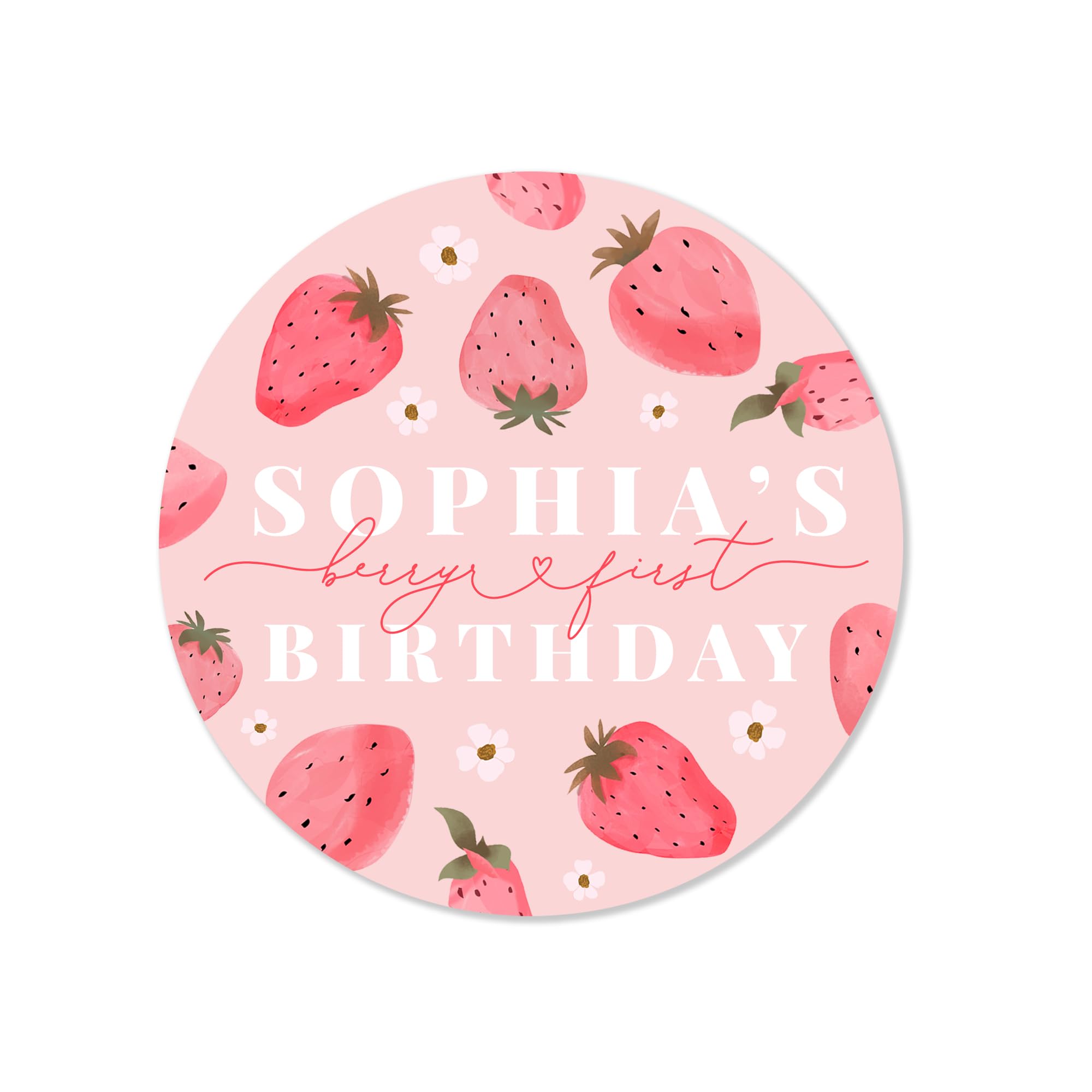 Personalised Berry Sweet Birthday Party Stickers