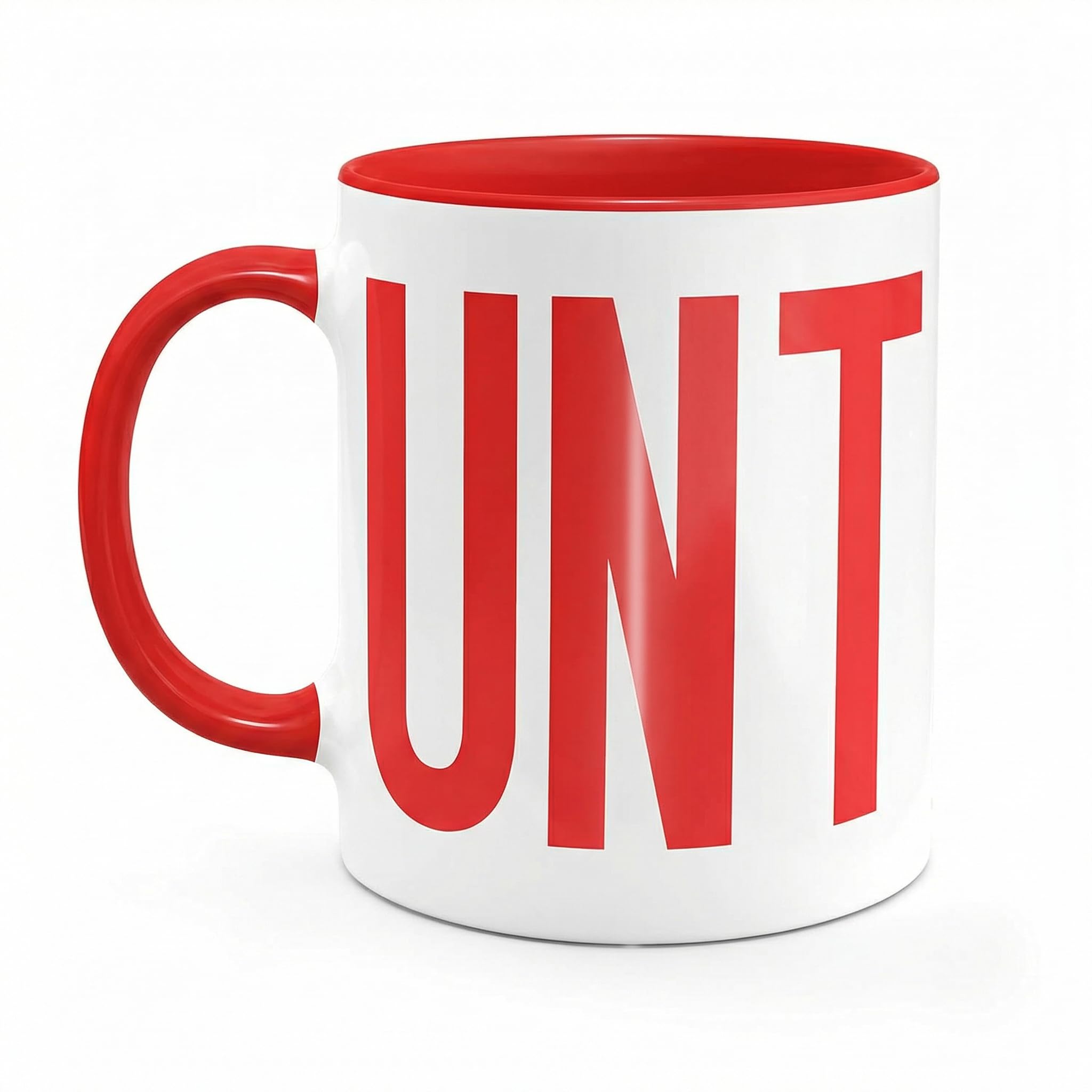 VIROSA Coffee Mug – Red UNT Design – 11oz (330ml) Ceramic Cup – Rude Novelty Gag Gift for Friends, Work Colleagues & Secret Santa – Bold Sarcastic Tea Mug