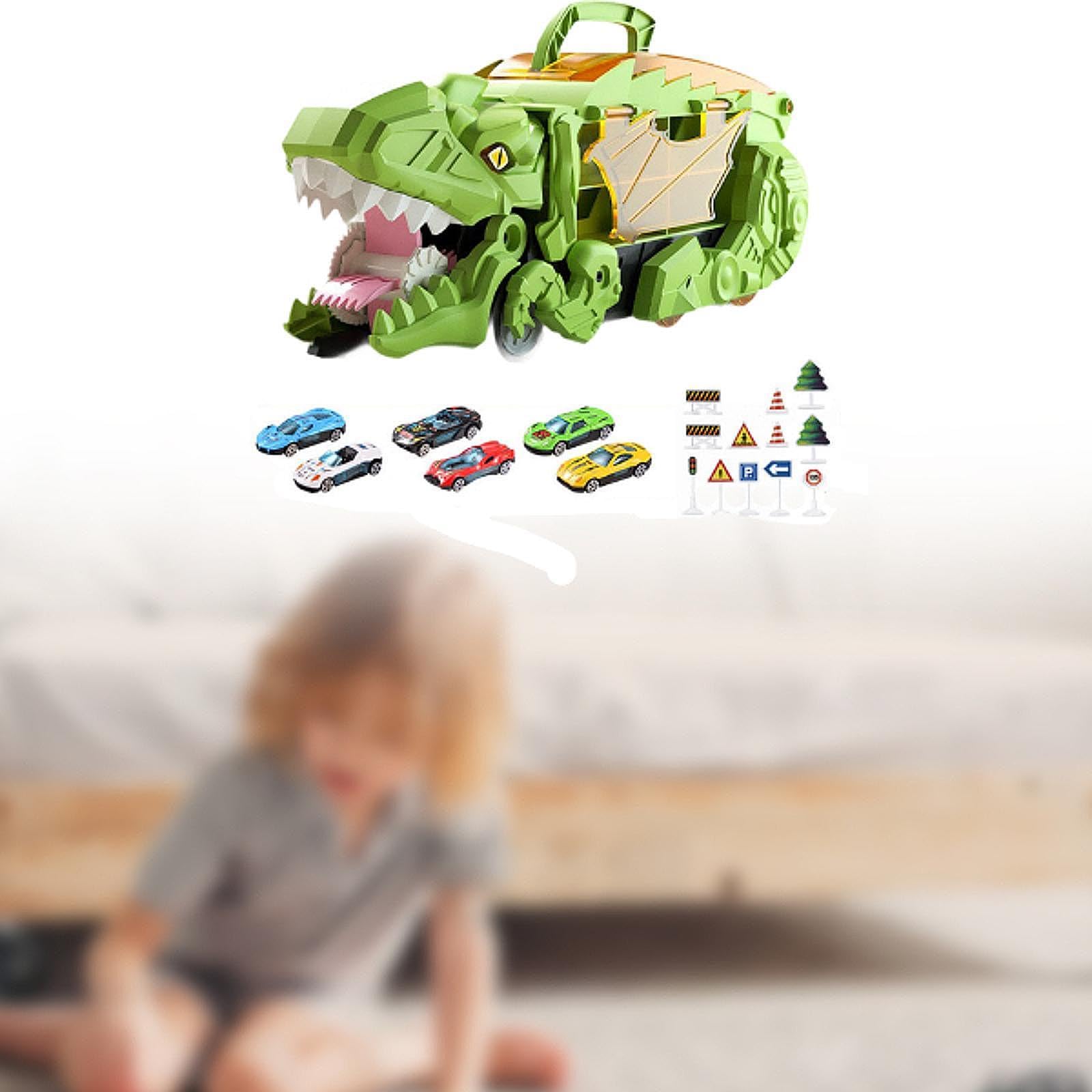 Amazon | Folpus 変形恐竜車、子供用おもちゃの車、合金車6台付き