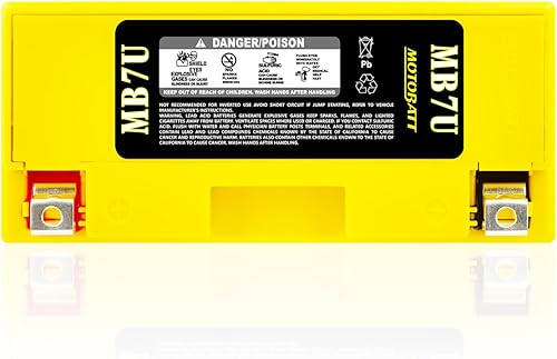 Miniatura 3 de MotoBatt Reemplazo de batería AGM sellada MB7U de 12 voltios y 6.7 Ah - YT7B-BS/YT7B-4