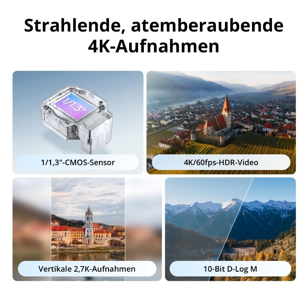 DJI Flip Bundle (RC 2 Fernsteuerung mit Bildschirm), 4K-Kameradrohne, Mini-Drohne, < 249 g, Drohne mit Follow Me Funktion, 13 km Videoübertragung, Handstart, mit Kartenleser, Speicherkarte