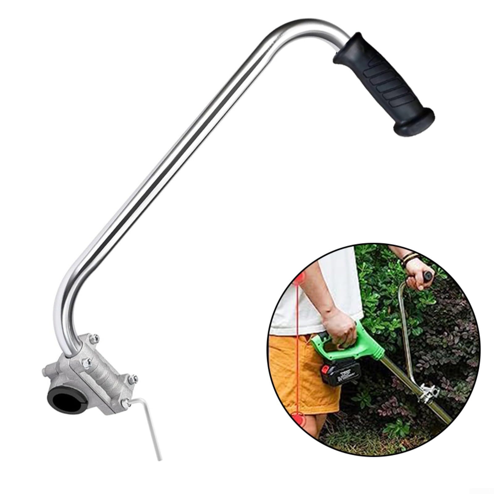 Manico ergonomico ausiliario per tosaerba, angolo regolabile flessibile per attrezzi da giardino, impugnatura per decespugliatore