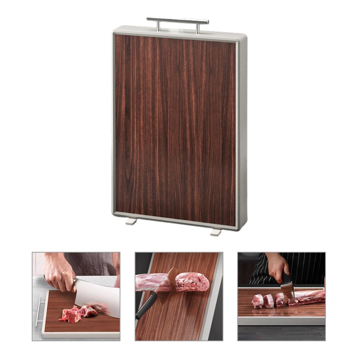 Tabla de Cortar de Madera Portátil Pequeña Rectangular