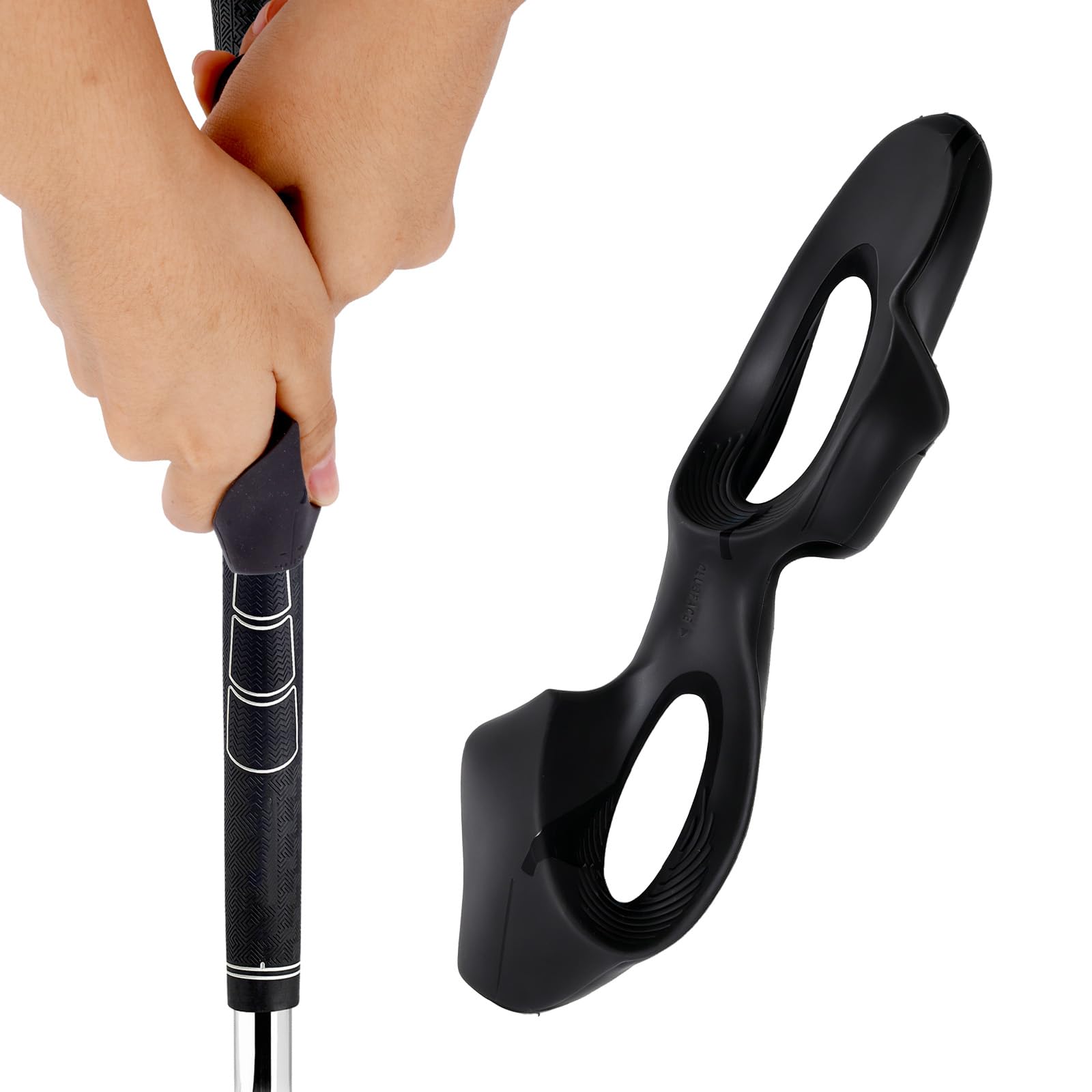Fukaisu Golf Grip Trainer for Building Handed Muscle Memory, Durable Right Hand Lightweight Swing Trainer Support for Correct Hand Position & Grasp for Any Golfer (Black)