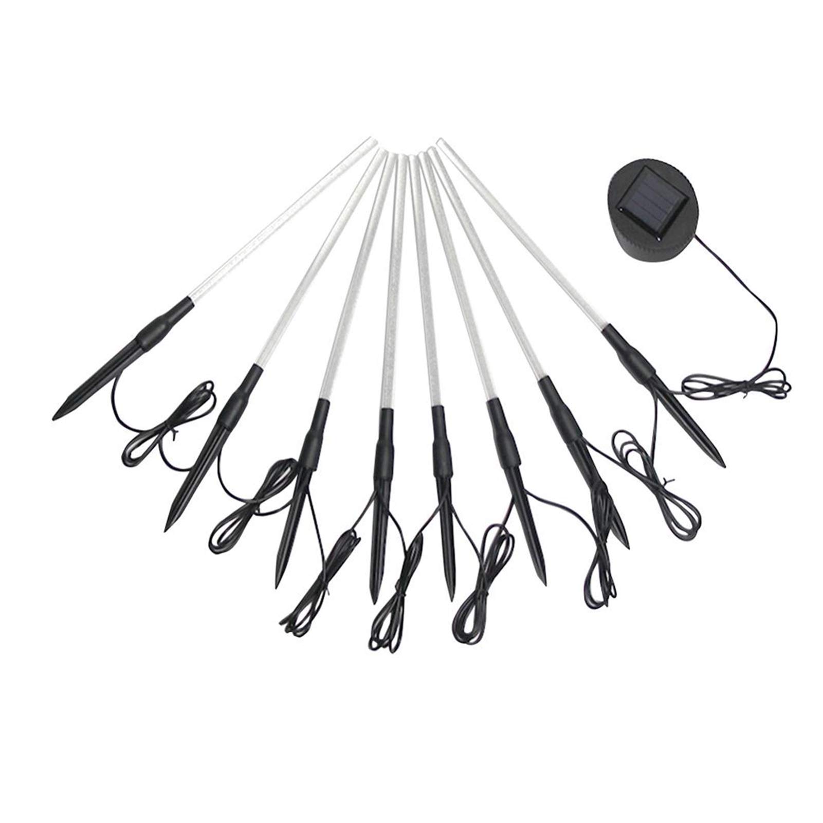 8pcs Solar Power Tube Lights Lamps Acrylic Bubble Pathway Lawn Landscape Decoration Garden Stick Stake Light Lamp Set