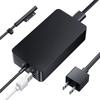 Surface Pro Charger, Uflatek 65W 15V 4A Surface Adapter Power Supply for Microsoft Surface Pro 3/4/5/6/7/8/X Surface Laptop 1 2 3 Surface Go 1 2 Surface Book 44W Surface Charger with 6Ft DC Power Cord