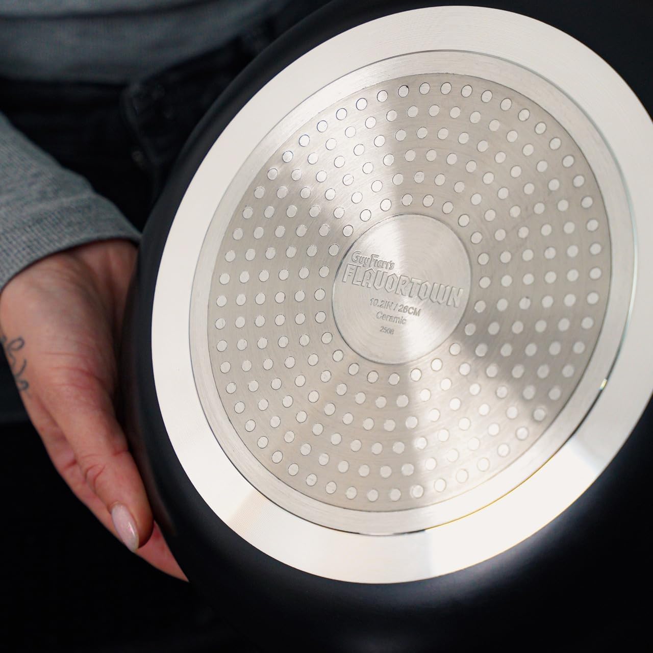 Guy Fieri's Flavortown 2-Piece Ceramic Cookware Set, Nonstick Frying Pan Set 10" and 12", Easy-Clean Kitchen Cookware, Made without PFAS PTFE PFOA, Induction Compatible, Oven & Dishwasher Safe, Black