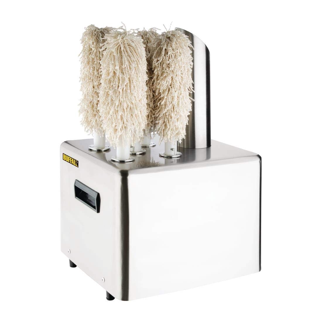 Buffalo Polisseur à Verres Professionnel 1200-1500W, Acier Inoxydable, 5 brosses rotatives, Aucun Liquide requis, Usage Professionnel et Domestique, FA118