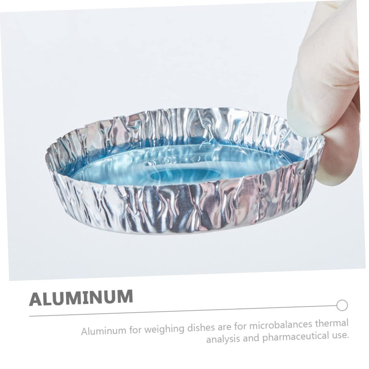 IWOWHERO 50pcs Aluminum Foil Weighing Trays 30ml Lab Sample Weighing Plates Lightweight for Chemistry