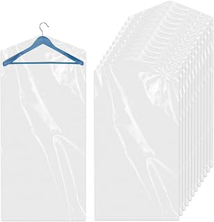 25 Pack Plastic Dry Cleaning Bags 60x120 cm Garment Cover Bags for Hanging Clothes Suit Covers Dust-proof Clothes Covers for Home Storage Travel Moving