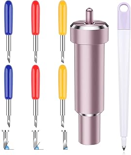 Scoring Stylus 30/45/60°Metal Cut Blades & Housing Set Compatible for with Maker/Maker 3/ Explore Air 2/ Explore 3 Cutting Machines Replaceable Deep-Point Blade & Fine-Point Blade DIY Craft