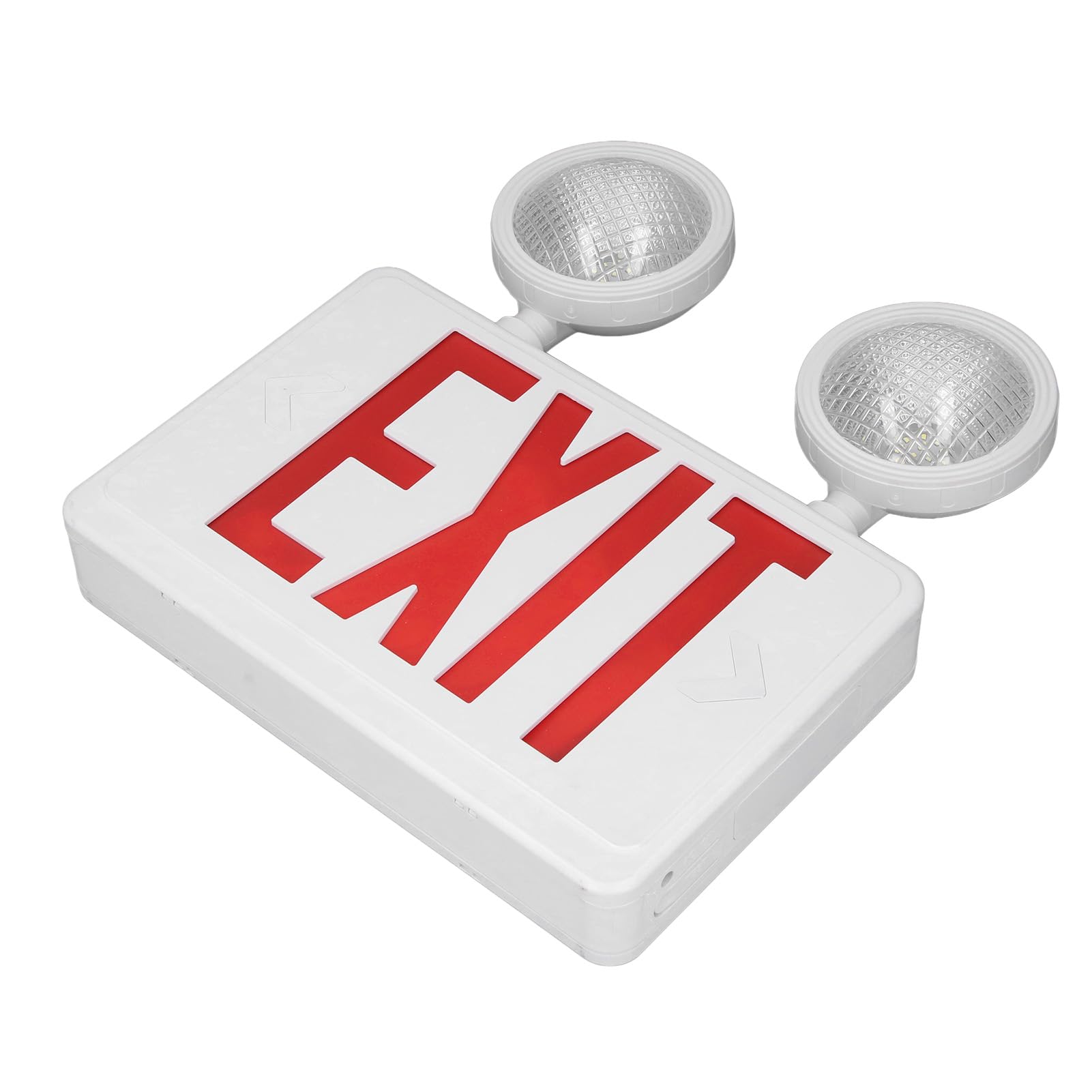 Señal de Luz de Salida de Emergencia, IP65 Impermeable LED de Doble Cabeza Giratoria Roja Señal de Salida con Horizontal de 180° y Vertical de 90°, para Edificios