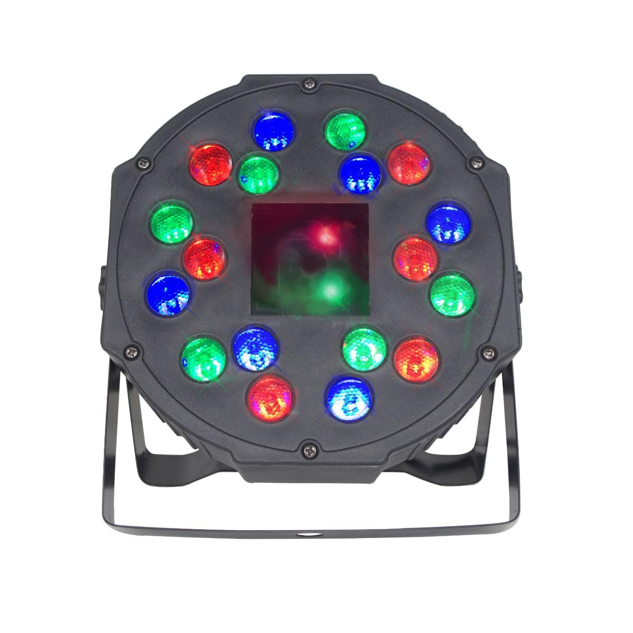 MOSFiATA Lampa imprezowa RGB LED Par reflektor stroboskopowy 2 w 1, oświetlenie sceniczne, na imprezy, dyskoteki, wesela, Halloween, Boże Narodzenie, zestaw 2 szt