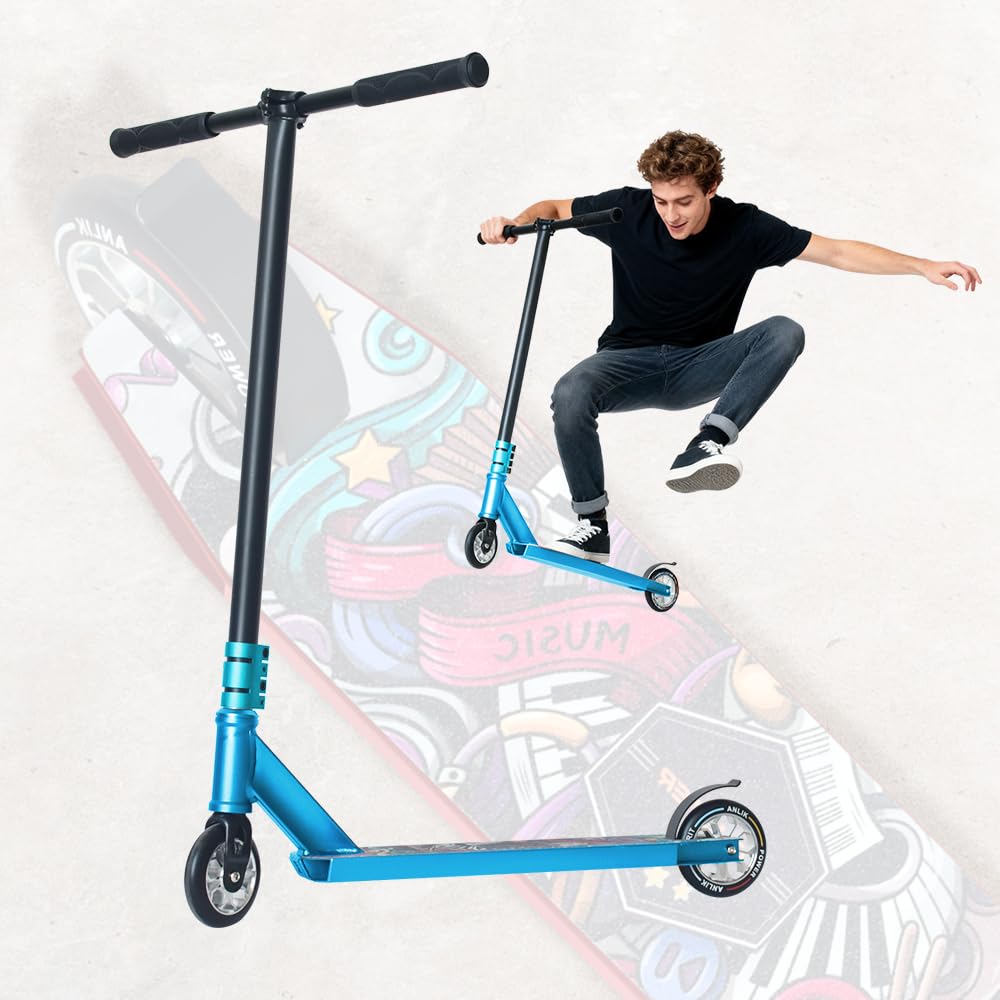 Pro Freestyle Stunt Scooter – Lightweight Aluminum Trick Kick Scooter with 110mm Wheels, Reinforced T6 Deck &amp; ABEC-9 Bearings | Kids, Teens &amp; Adults 8+