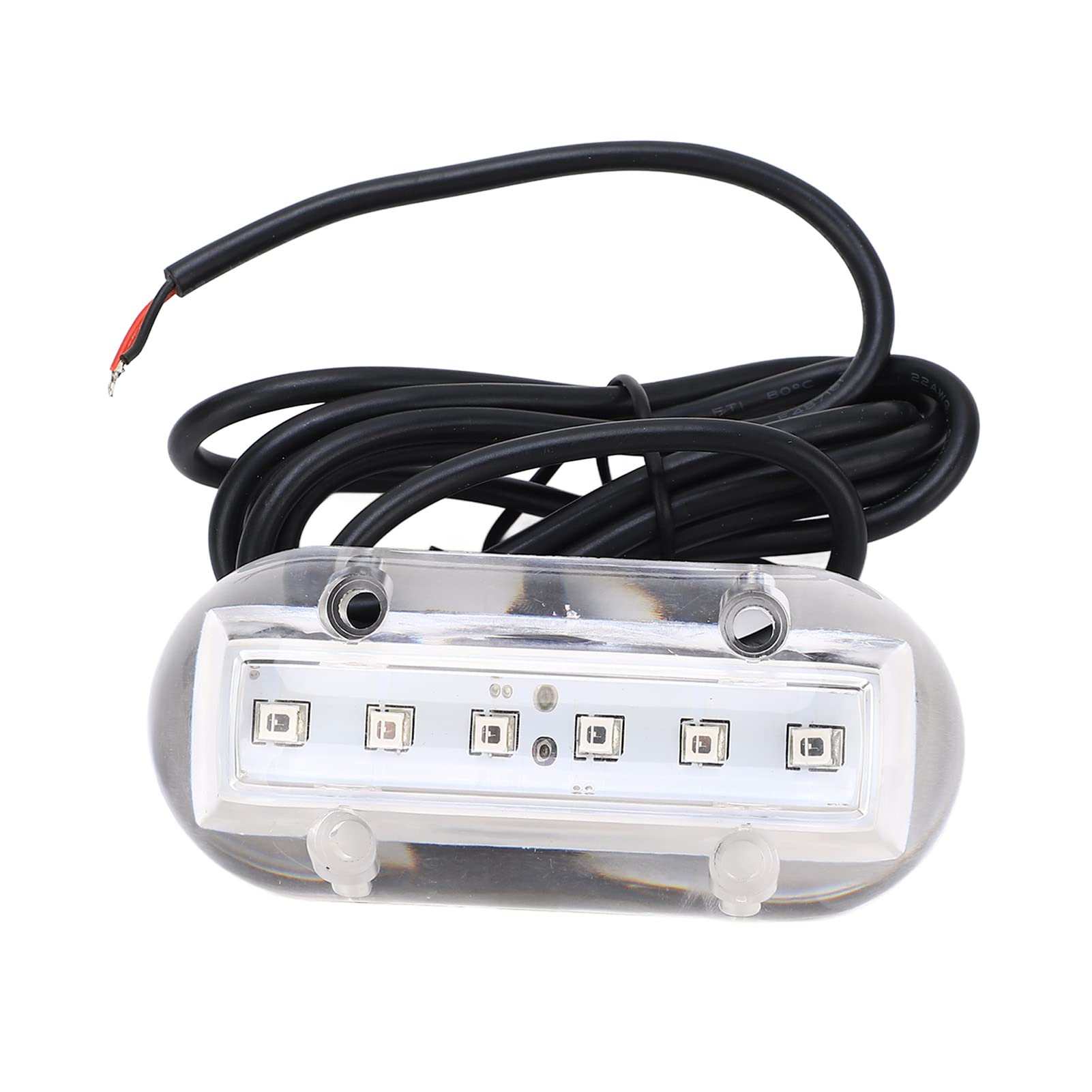 Chrees Blaue LED-Unterwasserleuchte, Wasserdichte Marine-Beleuchtungslampe für Boot, Yacht, 6 LED-Perlen, IP68, DC12 V, 1,1 W, für den Nachtgebrauch