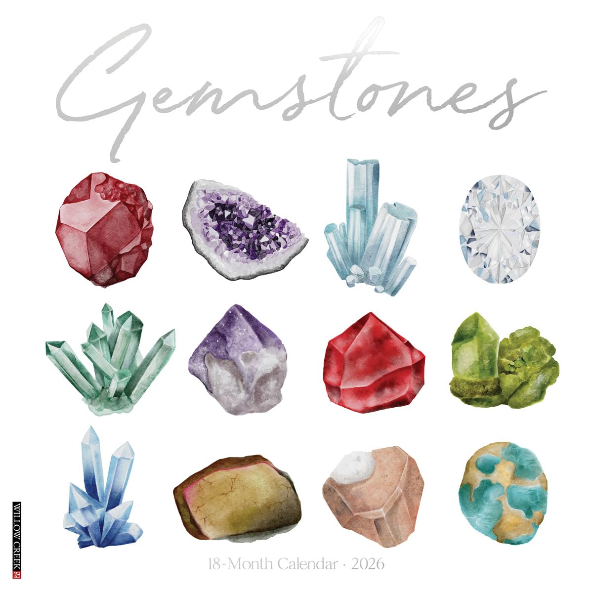 Gemstones 2026 12 X 12 Wall Calendar