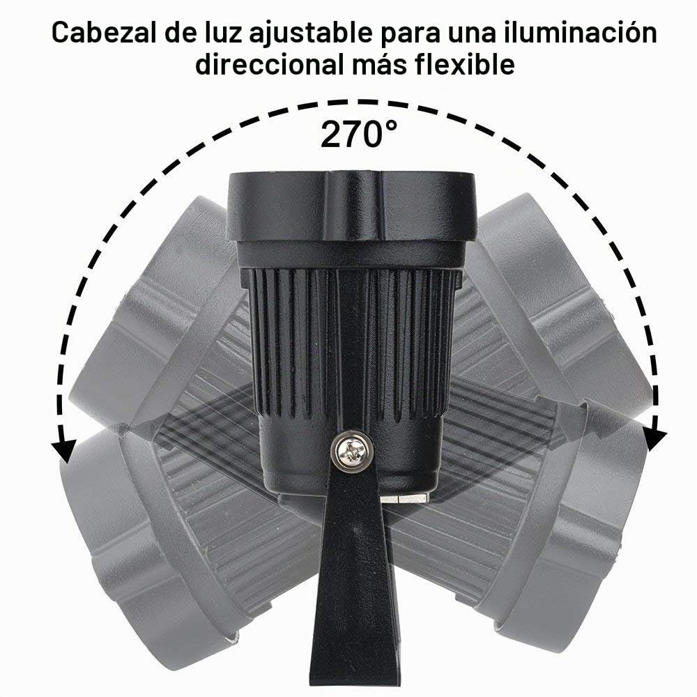 Pack de 10 Foco LEDs con Pincho para Blanco Cálido Jardín 5W 220V Luz LED para Exteriores