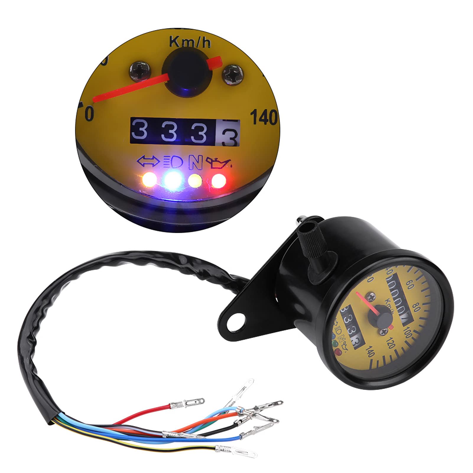 Compteur de Vitesse et Kilométrique de Moto GPS avec Indicateur 60 Mm Noir