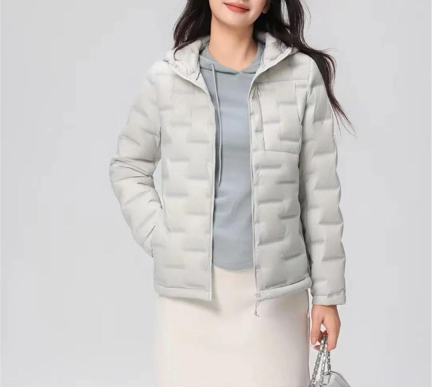 Women's Hooded Duck Down Jacket Lightweight Warm Casual Coat Fall Winter Parka Outerwear
