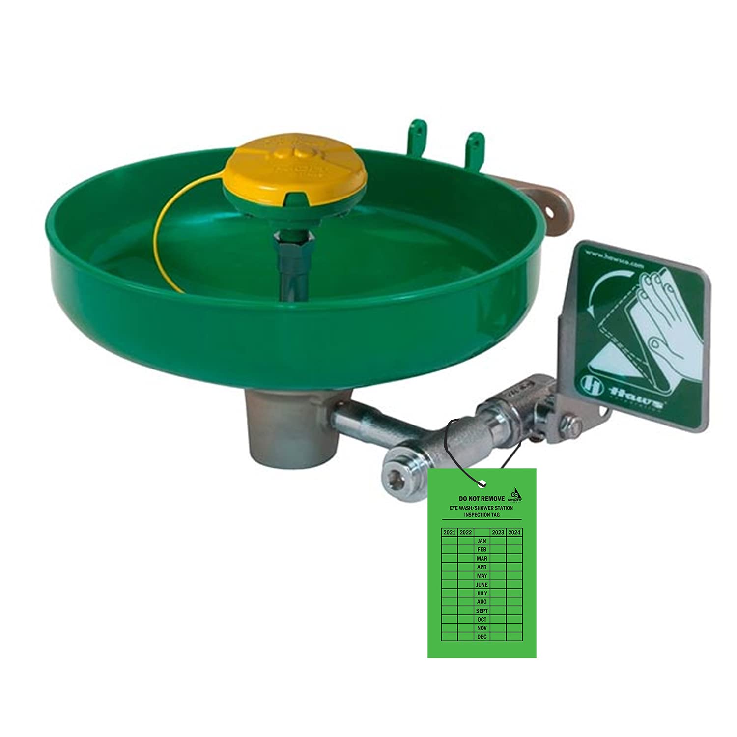 Eye Wash Station Inspection Tags [25 Pack] 5" X 2.75" 4Year Monthly