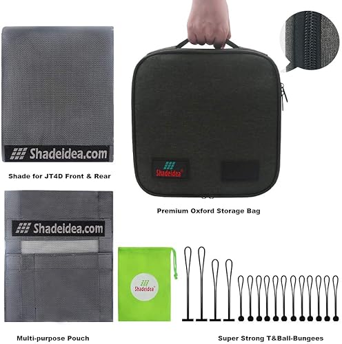 Miniatura 5 de Shadeidea - Parasol para capota de automóvil, parte delantera y trasera, funda de malla de color gris, bloqueador ultravioleta con bolsa de