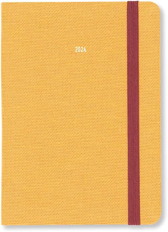 Letts Raw A6 week to view 2024 diary - mustard