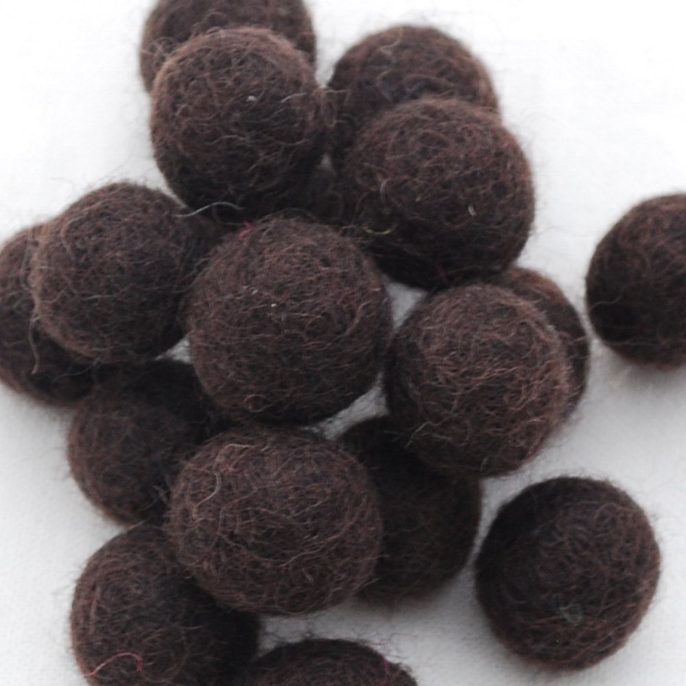 Oriental Direct Brown 100% Wool Felt Balls - 1.5Cm - 10 Felt Balls