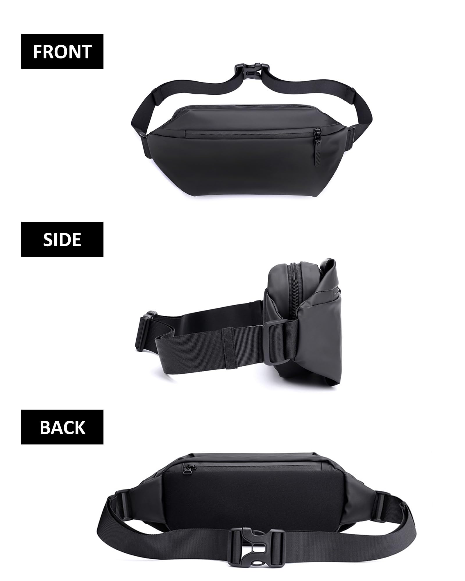 TODREMOU Bum Bag Bumbag Bumbags Anti Theft-Ladies Waterproof Women Bags Men Fanny Pack PU Leather Festival Waist Large Travel Safe - Image 3