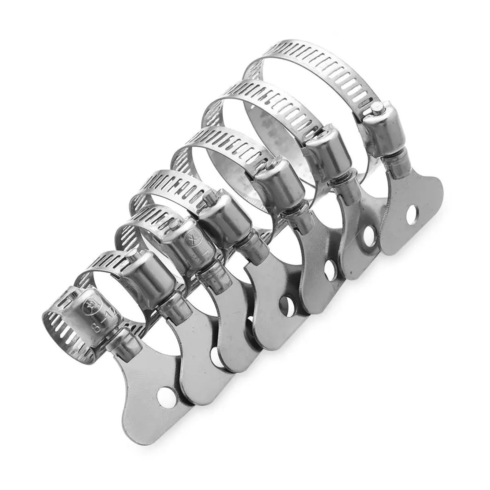 Lot de 5 colliers de serrage circulaires en acier inoxydable pour tuyau d'air, eau, carburant, fixations de tuyaux d'eau, colliers de serrage très résistants (19-29 mm de type 1)