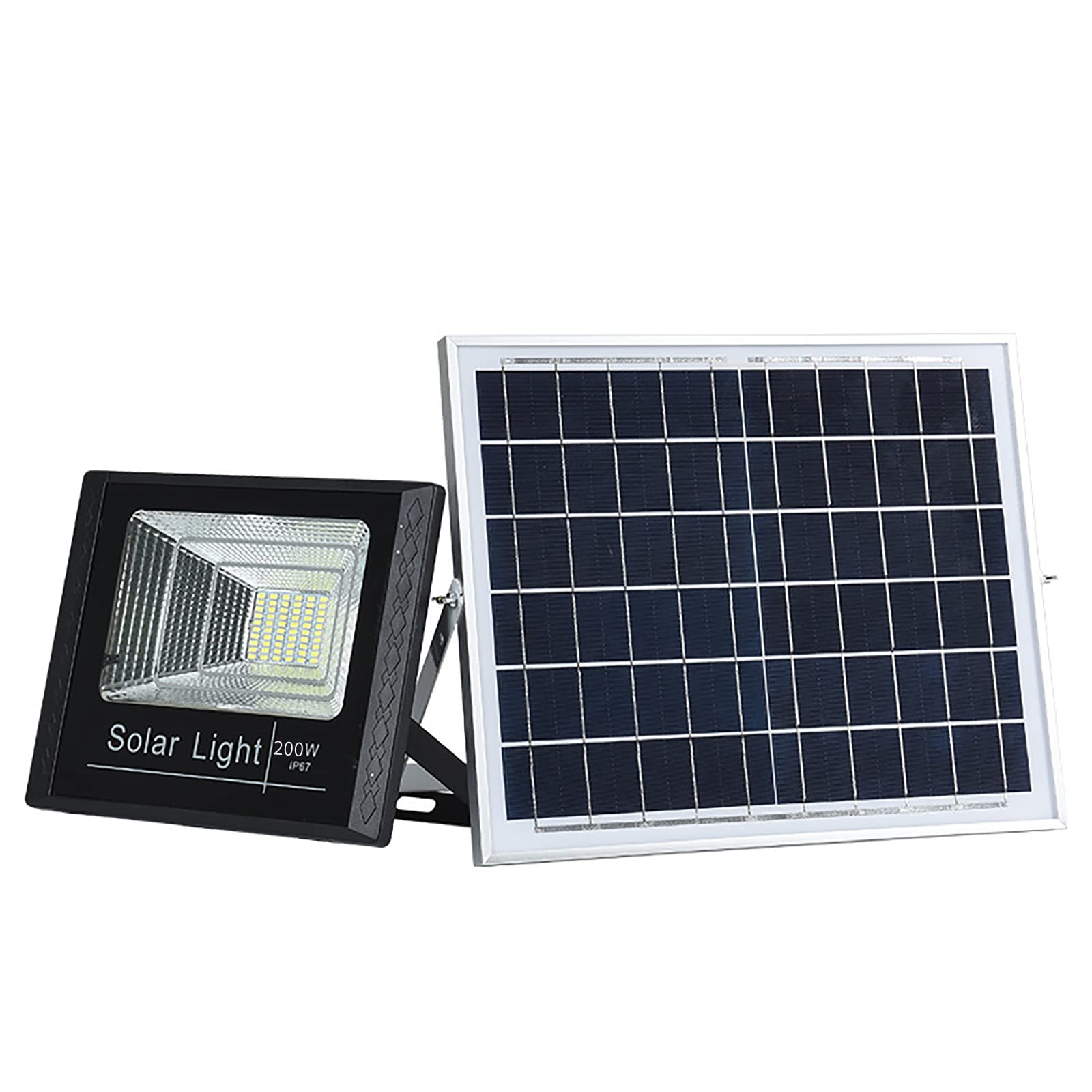 Projecteur Solaire200W 300W 400W,lampe Solaire Exterieur Contrôle Intelligent De La Lumière étanche IP66,lumiere Solaire Jardin Convient Pour Les Cours, Les Jardins, Les Routes (300W)