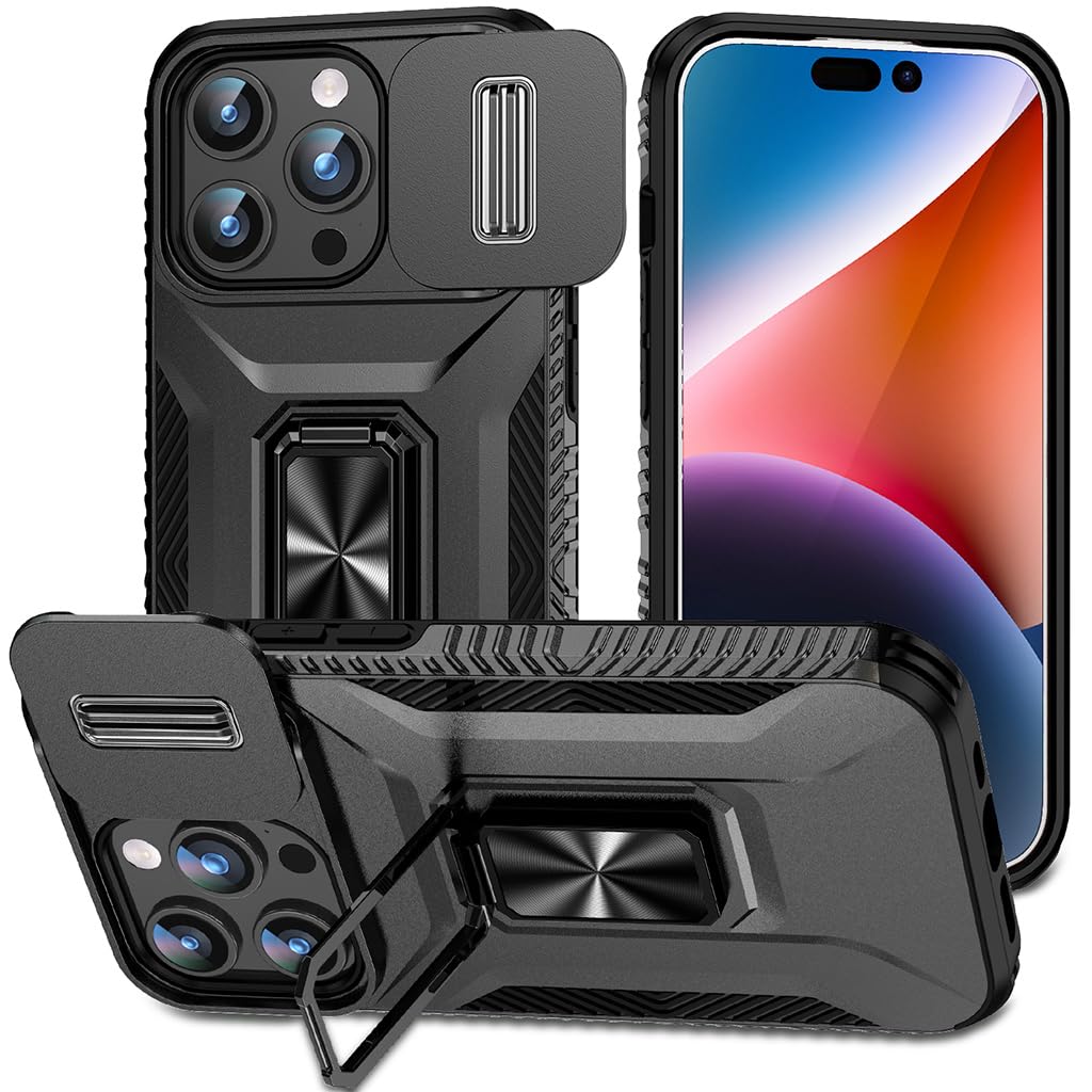 ZORBES® Phone Case for iPhone 15 Max Multifunctional Phone Cover with Folding Phone Ring Grip & Sliding Camera Cover, PC Anti-Scratch Phone Case for iPhone 15 Max 6.7 inch Black (B0CJB8QQPG) Amazon Price History, Amazon Price Tracker