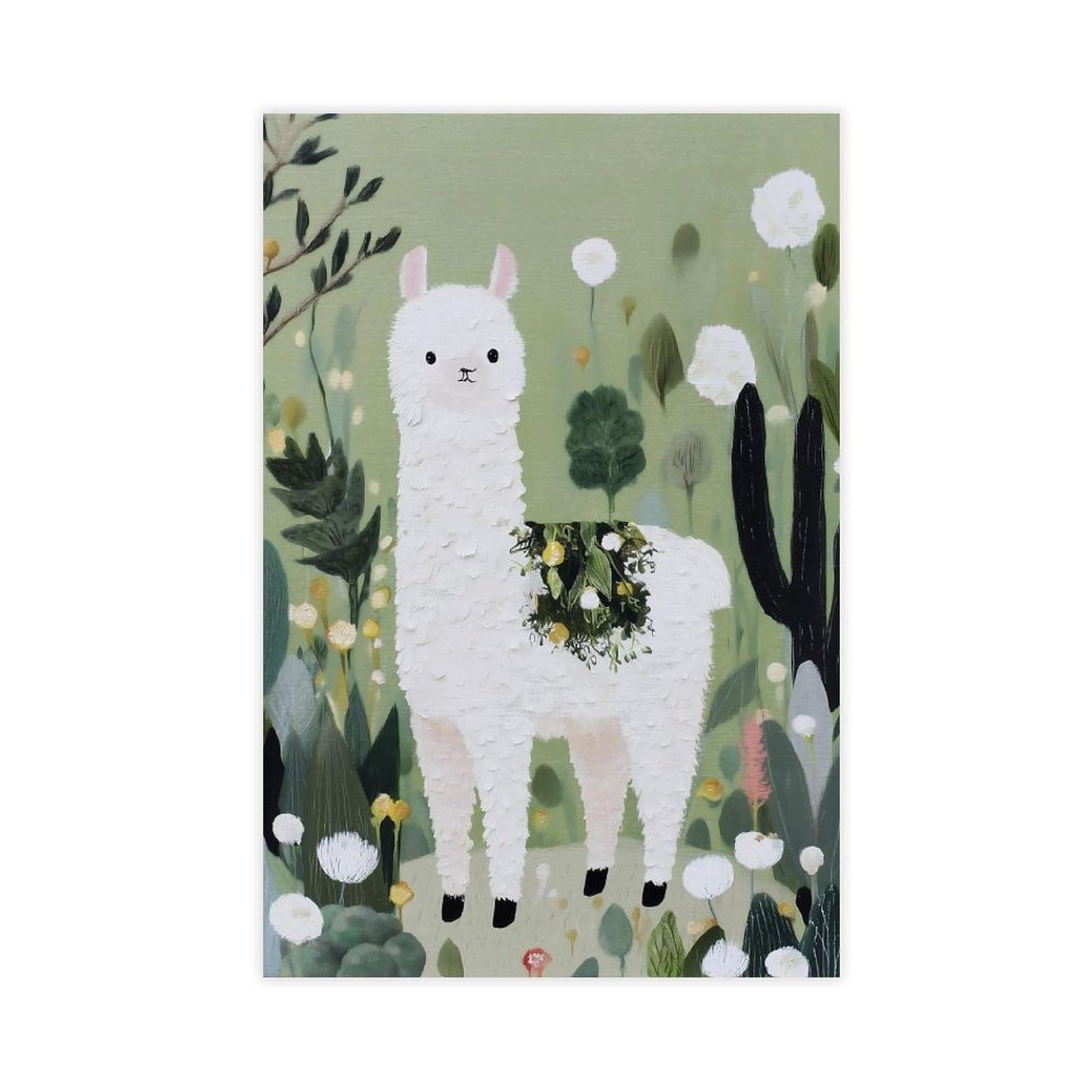Ywtjax Unframe-Style Alpaca Poster Canvas Poster For Living Room Decor Gift