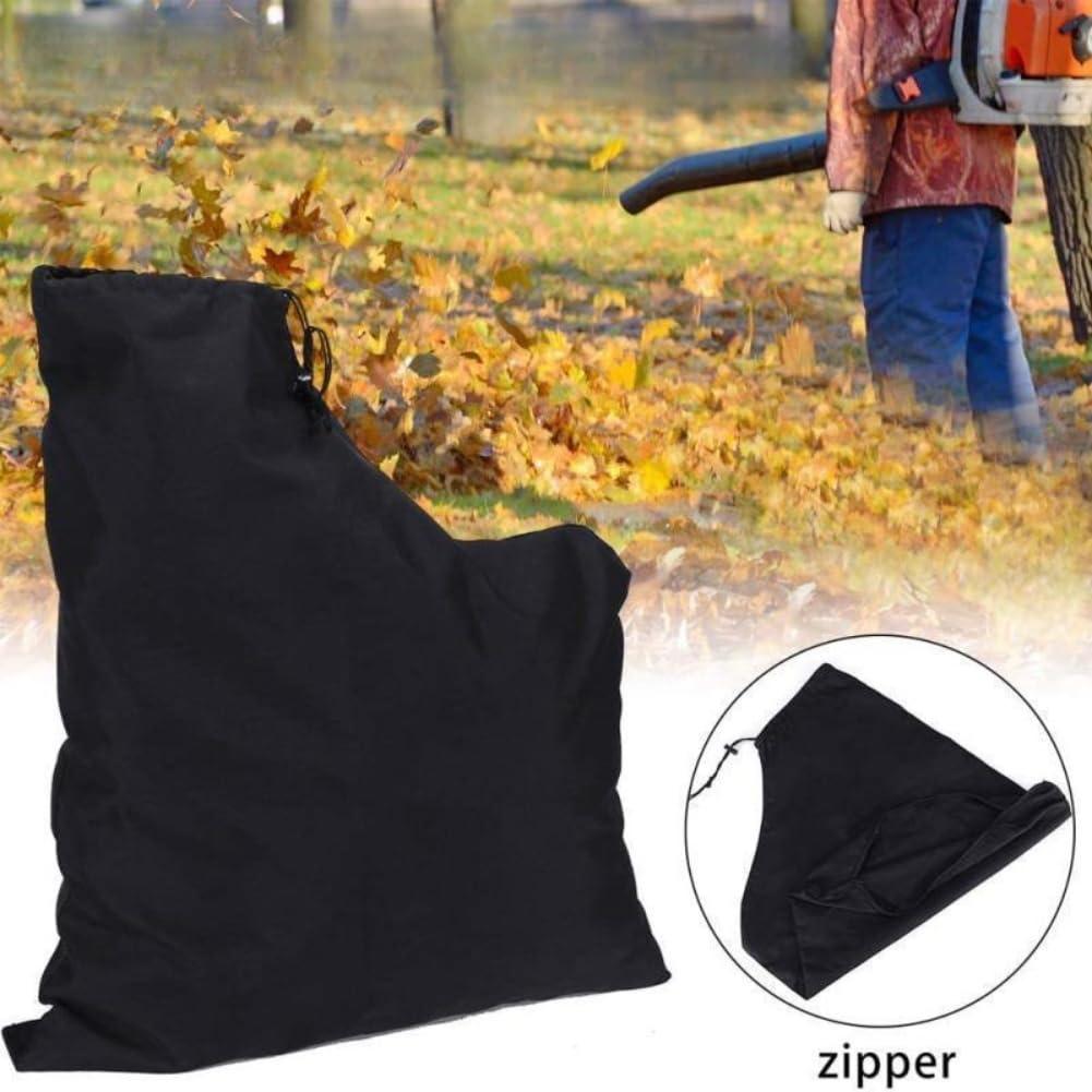 Bolsa de recogida de hojas para aspiradora, 60 cm x 44 cm, impermeable, poliéster Oxford 420D con parte inferior, fácil de vaciar, se adapta a la mayoría de sopladores de hojas