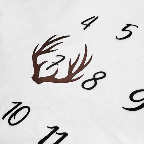 Miniatura 6 de Manta mensual de hito para bebé, manta de mes recién nacido, unisex, neutro, regalo personalizado para ducha, cuernos de ciervo, decoración de