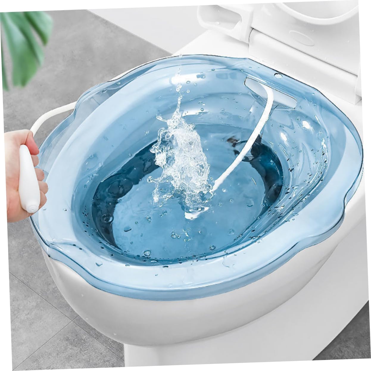 Bacino Sitz per Donne Post Parto in Pet Blu, 3 Pezzi | Sedile Wc Bacino di Assistenza Postpartum, Portatile e Facile da Installare, per Bagno e Igiene Quotidiana