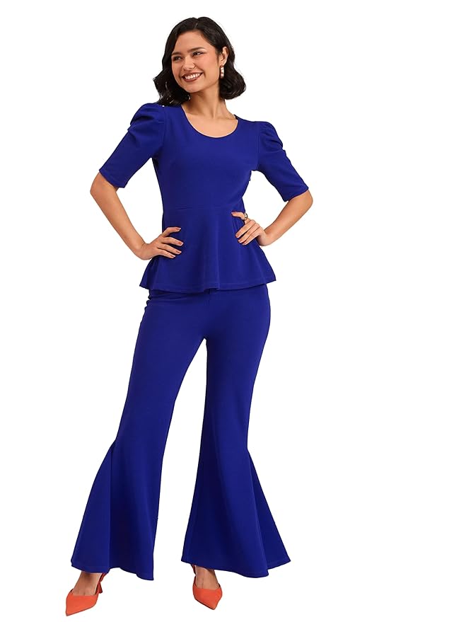 barcino Women Peplum Top/Bell Bottoms