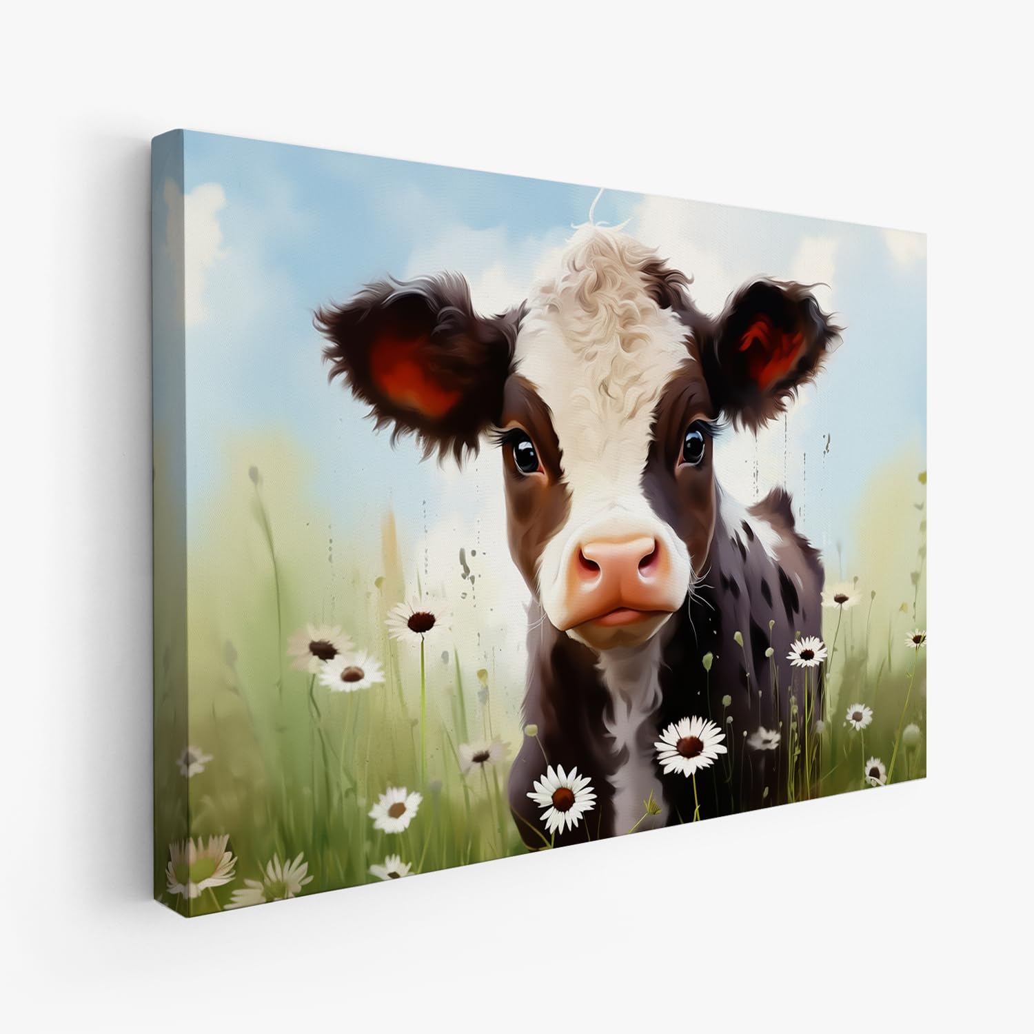 CanvasWis Baby Milk Cow Printed Canvas Wall Art, Gifts & Keepsakes, Ready to Hang