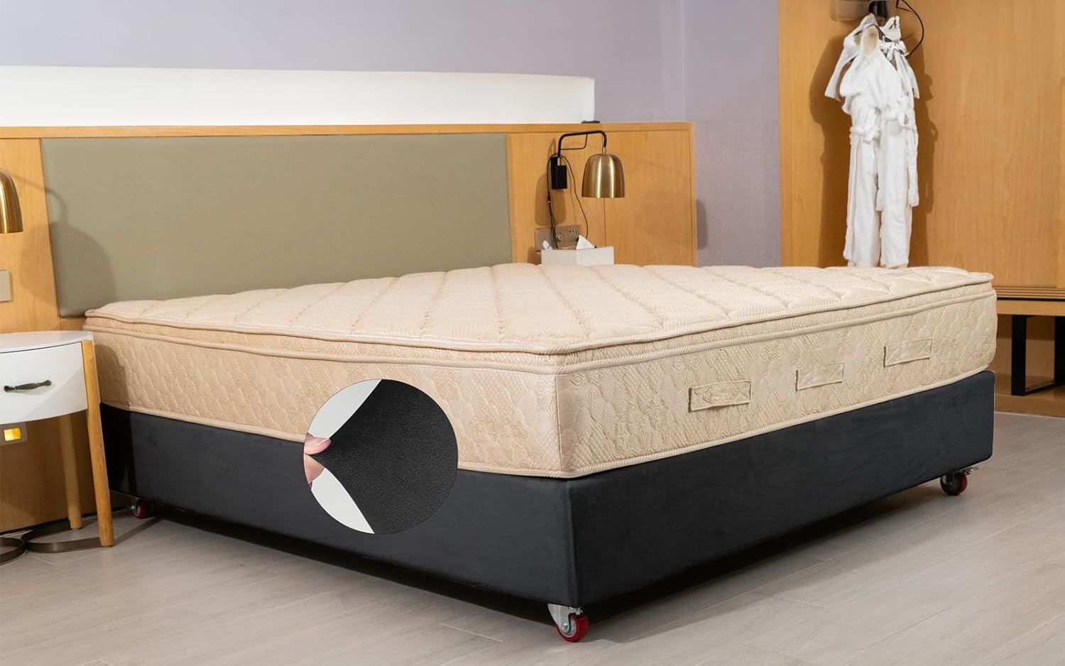 DUJUIKE Velvet Bed Frame Cover, Bed Base Wrap Cover