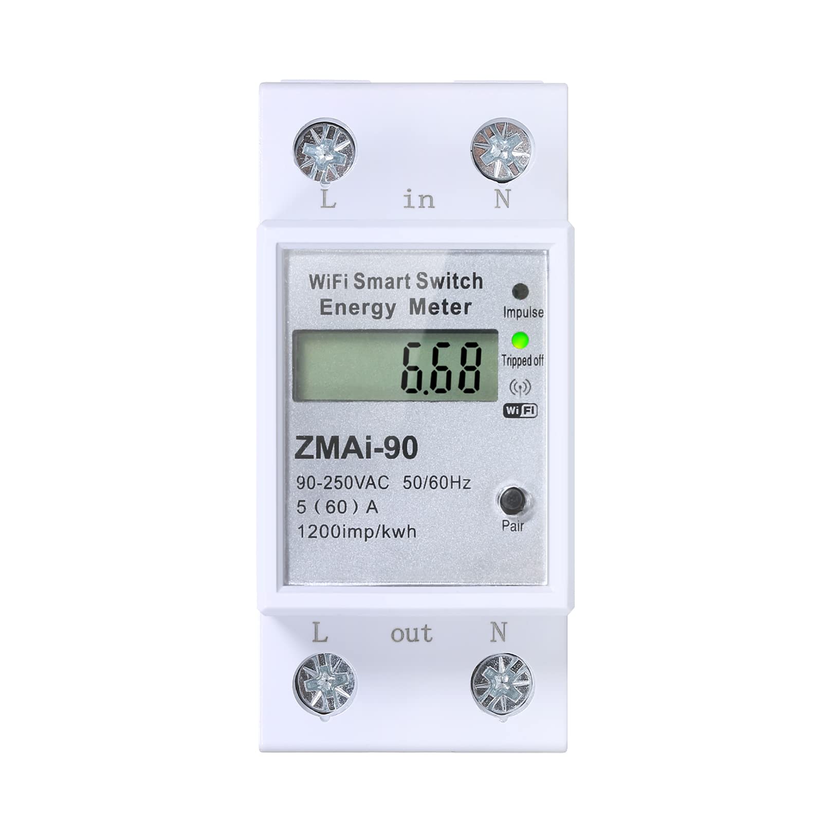 BAZPUR MART® WiFi Smart Home Energy Monitor Real Time Electrici Meter Easy Installation Remote APP Control