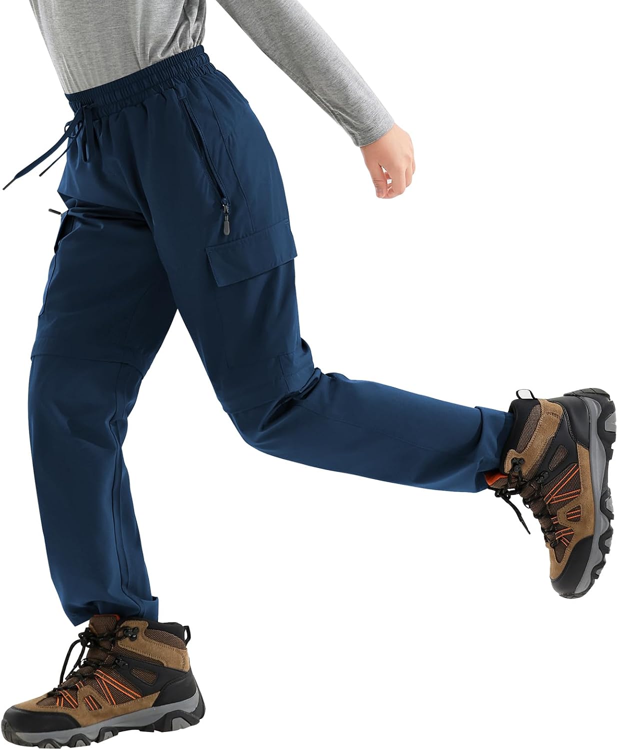 Boys Convertible Hiking Pants Kids Zip Off Scout Pants Youth Teen Boy Quick Dry Outdoor Fishing Waterproof Lightweight
