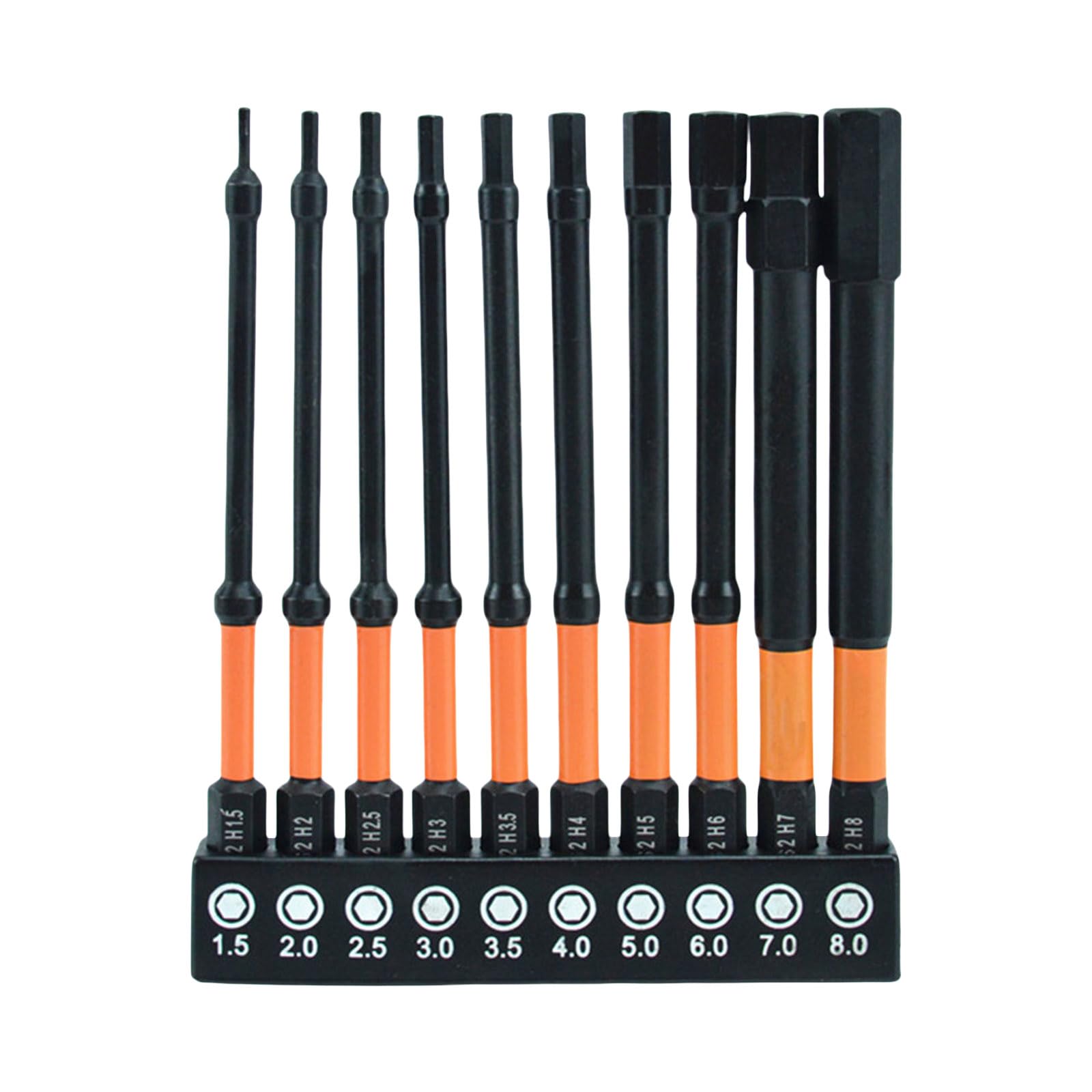 Tsophreniq White 10Pcs Hexagon Head Screwdriver Drill Bits With Holders Set 1 / 4Inch Quick Releasing Shank Wrench Drill Set